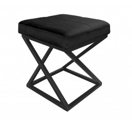 Pufa ZOA LOFT czarna MG19 – velvet, stelaż czarny