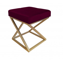 Pufa ZOA LOFT złota podstawa velvet śliwka