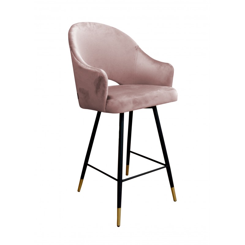 Hoker krzesło barowe Velvet czarna podstawa/złota MG58