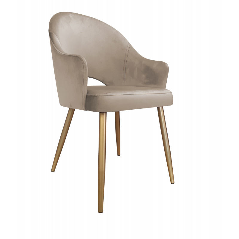 Krzesło Velvet MG09 noga złota szary beż