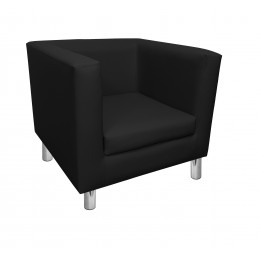 Fotel Monaco nogi chrom czarny ECO skóra