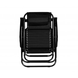 Leżak ogrodowy plażowy Zero Gravity czarny