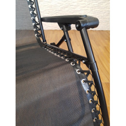 Leżak ogrodowy Leżak plażowy Zero Gravity czarny