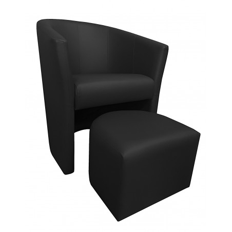 Fotel Club z podnóżkiem D1 Czarny