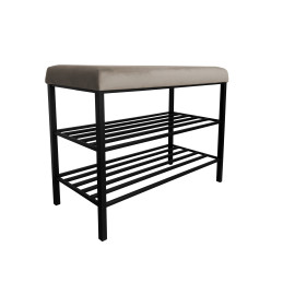 Szafka na buty SMART MG09 - siedzisko velvet czarny stelaż