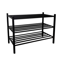 Szafka na buty DUO - stelaż czarny, 3 półki