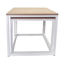 Stolik kawowy 2W1 dąb sonoma podstawa biała