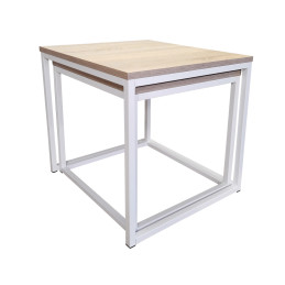 Stolik kawowy 2W1 dąb sonoma podstawa biała