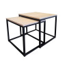 Stolik kawowy 2W1 dąb sonoma podstawa czarna