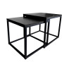 Stolik kawowy 2w1 marmur czarna podstawa