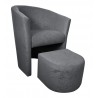Fotel Club z podnóżkiem Mikrofaza 17 Szary