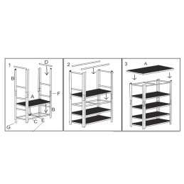 Regał metalowy magazynowy do garażu piwnicy 180x90x40