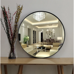 Duże lustro ścienne okrągłe łazienkowe do salonu sypialni 60cm loftowe Industrialne minimalistyczne czarne