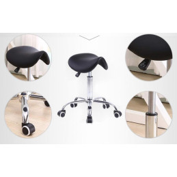 Taboret siodłowy C-9284 czarny regulowany