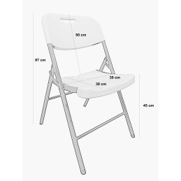 Krzesło cateringowe bankietowe do ogrodu składane tworzywo sztuczne kolor biały