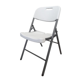 Krzesło cateringowe bankietowe do ogrodu składane tworzywo sztuczne kolor biały