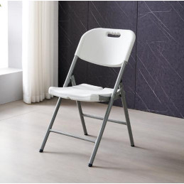 Krzesło cateringowe bankietowe do ogrodu składane tworzywo sztuczne kolor biały