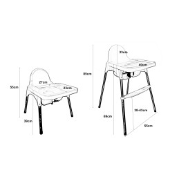 Krzesełko do karmienia dla dzieci białe