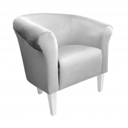 Fotel Milo 20cm nogi białe jasny szary