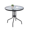 Stół stolik okrągły Bergamo T20 szklany metal na balkon taras do ogrodu