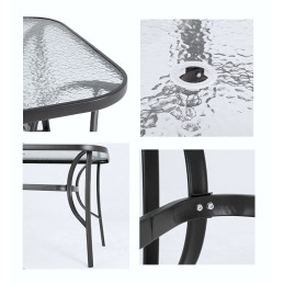 Stół stolik prostokątny T25 120x80 szklany metal na balkon