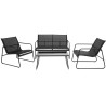 Zestaw mebli ogrodowych Modena CS12 czarny (stolik, 2 fotele, sofa)