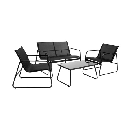 Zestaw mebli ogrodowych Modena CS12 czarny (stolik, 2 fotele, sofa)