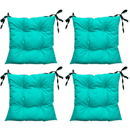 Zestaw 4 poduszek ogrodowych Oxford turkus 50x50