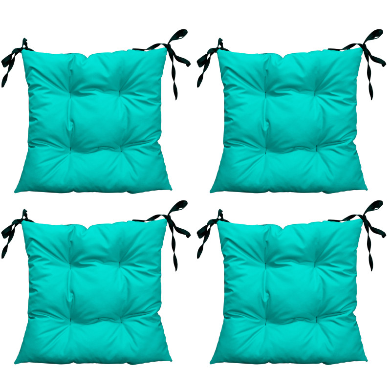 Zestaw 4 poduszek wodoodporna na krzesło ogrodowe Oxford turkus 50x50