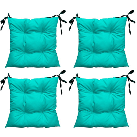 Zestaw 4 poduszek ogrodowych Oxford turkus 50x50