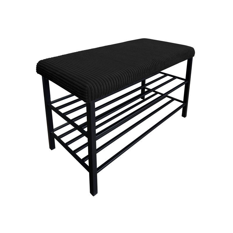 Szafka na buty SMART POSO 135 - czarny stelaż, siedzisko velvet