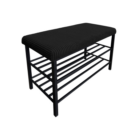 Szafka na buty SMART POSO 135 - czarny stelaż, siedzisko velvet