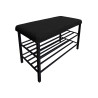 Szafka na buty SMART POSO 135 - czarny stelaż, siedzisko velvet