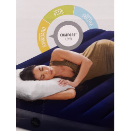 Materac dwuosobowy welurowy 137 x 191 cm INTEX 64758 niebieski