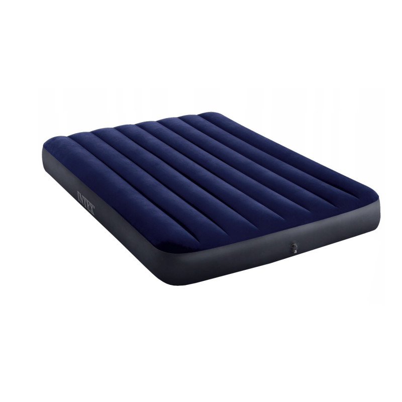 Materac dwuosobowy welurowy 137 x 191 cm INTEX 64758 niebieski