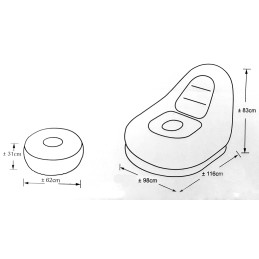 Fotel dmuchany z podnóżkiem sofa wypoczynkowa