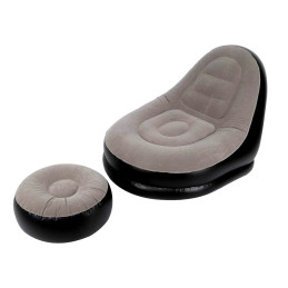 Fotel dmuchany z podnóżkiem – pluszowa sofa