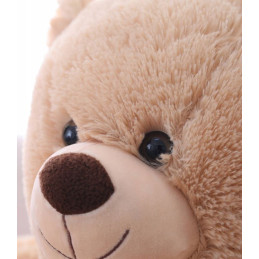 Pluszowy fotelik pufa MIŚ beżowy — siedzisko dla dzieci