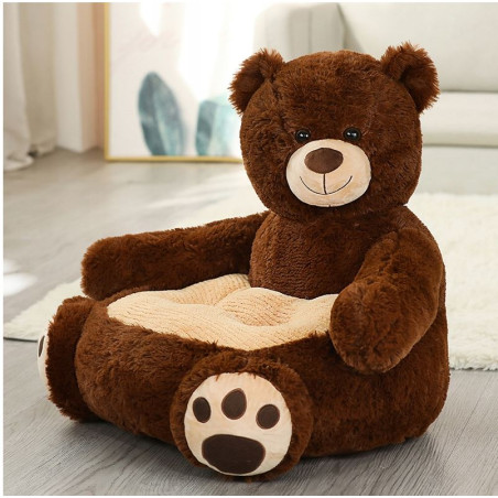 Pluszowy fotelik dla dzieci MIŚ BRĄZOWY