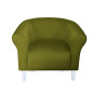 Fotel Milo nogi białe zielona oliwka