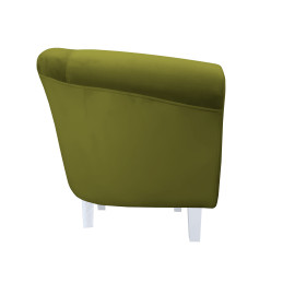 Fotel Milo nogi białe zielona oliwka