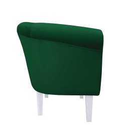 Fotel Milo nogi 20cm biały zieleń butelkowa