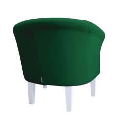Fotel Milo nogi 20cm biały zieleń butelkowa