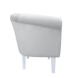 Fotel Milo 20cm nogi białe jasny szary