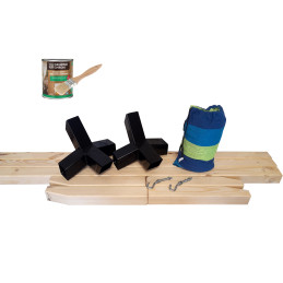 Hamak z drewnianym stelażem ogrodowy dwuosobowy stelaż do hamaka POLSKI + GRATIS