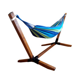 Hamak z drewnianym stelażem ogrodowy dwuosobowy stelaż do hamaka POLSKI + GRATIS