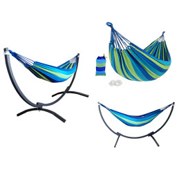 Hamak z metalowym stelażem ogrodowy dwuosobowy stelaż do hamaka POLSKI