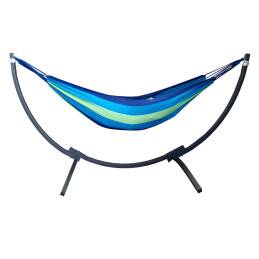 Hamak dwuosobowy na metalowym stelażu - niebieski