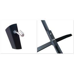 Hamak z metalowym stelażem ogrodowy dwuosobowy czerwony stelaż do hamaka POLSKI