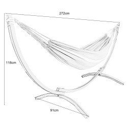 Hamak z metalowym stelażem ogrodowy dwuosobowy czerwony stelaż do hamaka POLSKI